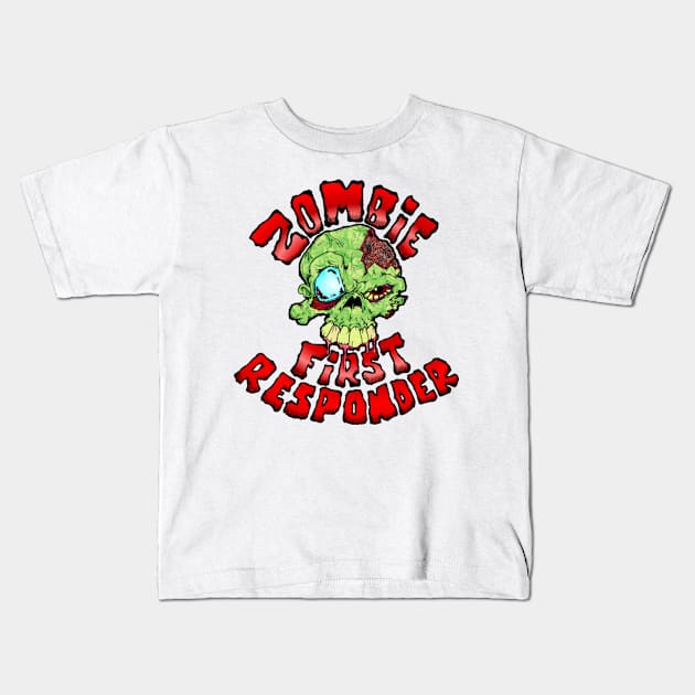 Zombie First Responder Kids T-Shirt by Skree